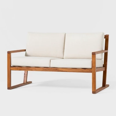 Saracina Home Modern Slat -Back Acacia Outdoor Bench with Cushions Saracina Home Modern Slat -Back Acacia Outdoor Bench With Cushions -Saracina Home GUEST b32eb02a fd49 4839 b47e 059064873bd3
