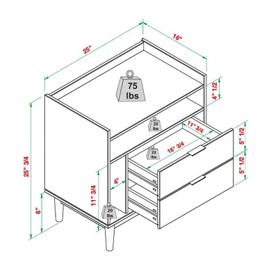 2pk Mid-Century Modern Solid Wood 2 Drawer Storage Nightstands - Saracina Home 2pk Mid-Century Modern Solid Wood 2 Drawer Storage Nightstands - Saracina Home -Saracina Home GUEST b4a44f9f b4b8 4593 b2f1 f1a651c0f8e1