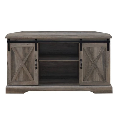 Robinson Rustic Transitional Sliding Barn Door Corner TV Stand for TVs up to 58" - Saracina Home Robinson Rustic Transitional Sliding Barn Door Corner TV Stand For TVs Up To 58" - Saracina Home -Saracina Home GUEST b4cc8a25 df55 47ef b174 2b9ab469bf02