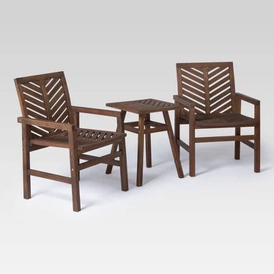 3pc Slatted Chevron Acacia Wood Patio Chat Set - Saracina Home 3pc Slatted Chevron Acacia Wood Patio Chat Set - Saracina Home -Saracina Home GUEST b555b5d1 1adb 44dc 89cc de438e14488a