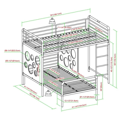Twin Modern Cut-Out L-Shaped Metal Bunk Bed - Saracina Home Twin Modern Cut-Out L-Shaped Metal Bunk Bed - Saracina Home -Saracina Home GUEST b5f377ab b5e4 4157 8a9a bfb70f6c79c4