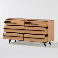 Modern 6 Drawer Double Dresser With Long Handles - Saracina Home 13 Modern 6 Drawer Double Dresser With Long Handles - Saracina Home -Saracina Home GUEST b6ce59e4 476b 4467 9bca 2337d3686600