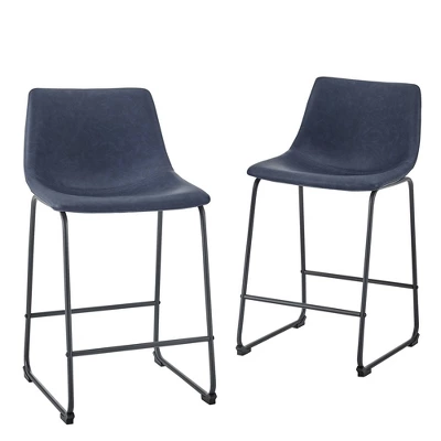 Set of 2 Laslo Modern Upholstered Faux Leather Counter Height Barstools - Saracina Home Set Of 2 Laslo Modern Upholstered Faux Leather Counter Height Barstools - Saracina Home -Saracina Home GUEST b771f0ef 4807 4ad4 8feb 07d14768c05d