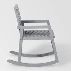 Slatted Chevron Acacia Wood Patio Rocking Chair - Saracina Home -Saracina Home GUEST b7b893eb ad3c 4c88 b8b9 82130cfbfc97