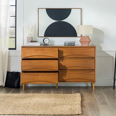 Mid-Century Modern Contoured 6 Drawer Dresser - Saracina Home Mid-Century Modern Contoured 6 Drawer Dresser - Saracina Home -Saracina Home GUEST ba7b3ae6 3452 443a 9d57 85e8321e0910