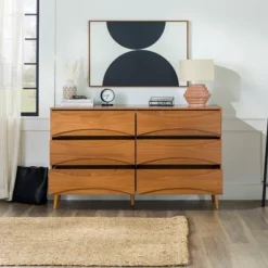 Mid-Century Modern Contoured 6 Drawer Dresser - Saracina Home 8 Mid-Century Modern Contoured 6 Drawer Dresser - Saracina Home -Saracina Home GUEST bb625515 9b28 47ce aec8 80be9f788699