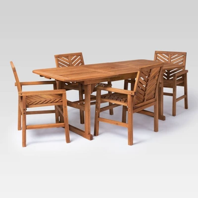 5pc Slatted Extendable Acacia Wood Patio Dining Set - Saracina Home 5pc Slatted Extendable Acacia Wood Patio Dining Set - Saracina Home -Saracina Home GUEST bc70cb01 d877 45b9 abc8 5ef3dadb9cf0