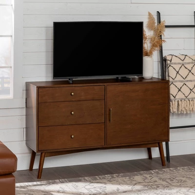 Mid-Century Modern with Closed Storage TV Stand for TVs up to 58" Walnut - Saracina Home Mid-Century Modern With Closed Storage TV Stand For TVs Up To 58" Walnut - Saracina Home -Saracina Home GUEST bd045421 30ef 4d8c ad40 ac6cf8014ec6