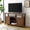 Modern Farmhouse Highboy Double Grooved Door TV Stand For TVs Up To 65" - Saracina Home