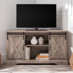 Robinson Rustic Transitional Sliding Barn Door Corner TV Stand For TVs Up To 58" - Saracina Home 10 Robinson Rustic Transitional Sliding Barn Door Corner TV Stand For TVs Up To 58" - Saracina Home -Saracina Home GUEST c3c5bfe5 57a2 47cd ad64 9af49c588b45