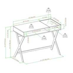 Modern Mixed Material Open Storage Computer Desk - Saracina Home -Saracina Home GUEST c3d8ed95 ff96 4e65 9af9 0c9c2c1c22e3