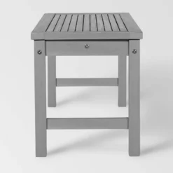 Ravenscroft Modern Boho Acacia Wood Slat Top Outdoor Dining Bench - Gray Wash - Saracina Home -Saracina Home GUEST c4b70868 1e98 4315 bb2c ee5108b830db