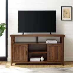 Modern Farmhouse Highboy Double Grooved Door TV Stand For TVs Up To 65" - Saracina Home -Saracina Home GUEST c58d0991 cf53 4676 922d 6994390786dd