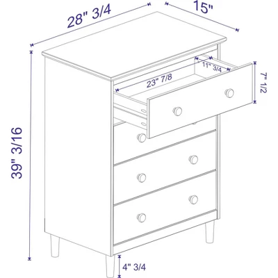 Stiva Classic Mid-Century Modern Vertical 4 Drawer Dresser - Saracina Home Stiva Classic Mid-Century Modern Vertical 4 Drawer Dresser - Saracina Home -Saracina Home GUEST c68dcea8 e822 48f2 ad8d f9b5bfe2eb06