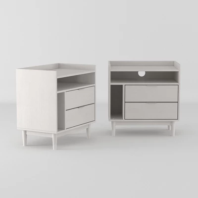 2pk Mid-Century Modern Solid Wood 2 Drawer Storage Nightstands - Saracina Home 2pk Mid-Century Modern Solid Wood 2 Drawer Storage Nightstands - Saracina Home -Saracina Home GUEST c880a12d 845d 41f3 8c73 9ddb9ed4b555