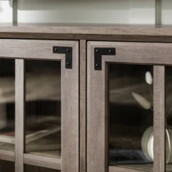 Avalene Modern Farmhouse 4 Door Glass Window Pane TV Stand For TVs Up To 65" - Saracina Home -Saracina Home GUEST cca866d1 1c31 43f6 a854 e63998384782