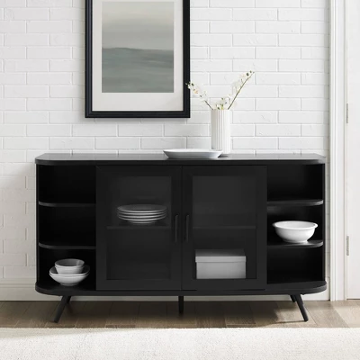 Mid-Century Modern Glass Double Door Curved Sideboard - Saracina Home Mid-Century Modern Glass Double Door Curved Sideboard - Saracina Home -Saracina Home GUEST ccca2787 3517 4648 845b 2937e6e14a4a