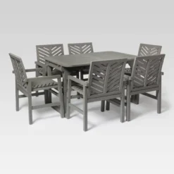 7pc Slatted Extendable Acacia Wood Patio Dining Set - Saracina Home -Saracina Home GUEST ccec9c28 af04 46c7 a4f0 9c8b4675b205