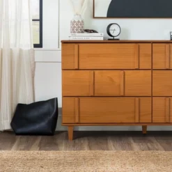 Modern Vertical Accent Solid Wood 6 Drawer Double Dresser - Saracina Home -Saracina Home GUEST cd7c2818 9a18 469d 807e 39f6e5d38ae6