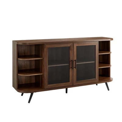 Mid-Century Modern Glass Double Door Curved Sideboard - Saracina Home Mid-Century Modern Glass Double Door Curved Sideboard - Saracina Home -Saracina Home GUEST ce4914fa 6105 4974 a2e8 87117c0896f8