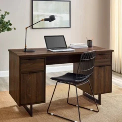 DuPonte Modern Double Sided Pedestal Executive Desk Dark Walnut - Saracina Home 2 DuPonte Modern Double Sided Pedestal Executive Desk Dark Walnut - Saracina Home -Saracina Home GUEST ce88555d d014 4eb0 bd5f 6d83bd8203f3