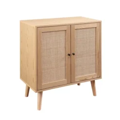 Modern Boho Wood And Rattan 2 Door Accent Cabinet - Saracina Home -Saracina Home GUEST cf2c9efc 4cc2 4cfc a421 0d2c23046722