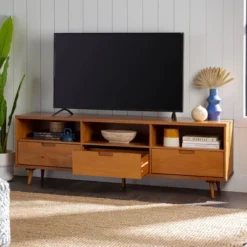 Cara 3 Drawer Mid-Century Modern 3 Drawer TV Stand For TVs Up To 80" - Saracina Home 10 Cara 3 Drawer Mid-Century Modern 3 Drawer TV Stand For TVs Up To 80" - Saracina Home -Saracina Home GUEST d0c50bac b70e 4f4a 80ee 5b7b6555975b