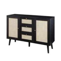 Modern Boho Wood And Rattan Storage Sideboard Black - Saracina Home 5 Modern Boho Wood And Rattan Storage Sideboard Black - Saracina Home -Saracina Home GUEST d0eaf357 1fe7 4214 9913 411413a9d23c