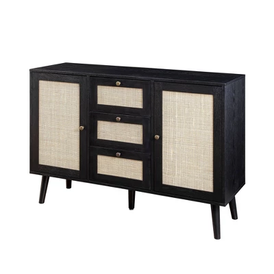 Modern Boho Wood and Rattan Storage Sideboard Black - Saracina Home Modern Boho Wood And Rattan Storage Sideboard Black - Saracina Home -Saracina Home GUEST d0eaf357 1fe7 4214 9913 411413a9d23c