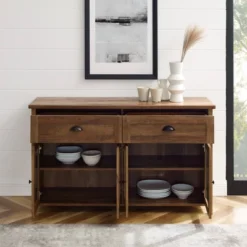 Millia Transitional Farmhouse 4 Door Sideboard With Glass Panels - Saracina Home 2 Millia Transitional Farmhouse 4 Door Sideboard With Glass Panels - Saracina Home -Saracina Home GUEST d143523c bfb8 4b60 ae3f 8b75314b0281