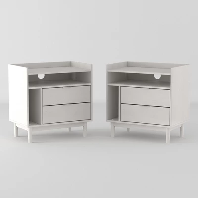 2pk Mid-Century Modern Solid Wood 2 Drawer Storage Nightstands - Saracina Home 2pk Mid-Century Modern Solid Wood 2 Drawer Storage Nightstands - Saracina Home -Saracina Home GUEST d214279c 1063 4a5b 9957 6c9f0890f105