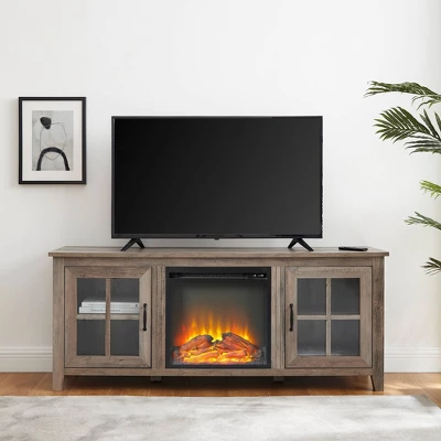 Transitional Farmhouse Window Pane Fireplace TV Stand for TV's up to 65" Gray Wash - Saracina Home Transitional Farmhouse Window Pane Fireplace TV Stand For TV's Up To 65" Gray Wash - Saracina Home -Saracina Home GUEST d351ce73 2216 4f3d 88b8 b599df8da9f2