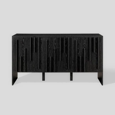 Modern Staggered Vertical Accent 3 Door Sideboard - Saracina Home Modern Staggered Vertical Accent 3 Door Sideboard - Saracina Home -Saracina Home GUEST d3a8332c e0a3 4d33 bfc0 8fa177d668ab
