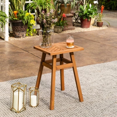 Slatted Chevron Acacia Wood Patio Side Table - Saracina Home Slatted Chevron Acacia Wood Patio Side Table - Saracina Home -Saracina Home GUEST d44d0aa1 a5a2 44dc b5e2 bab9e1646905