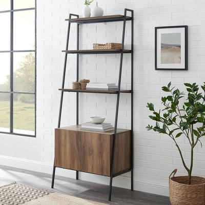 72" Open Shelf and Closed Storage Cabinet Ladder Bookcase - Saracina Home 72" Open Shelf And Closed Storage Cabinet Ladder Bookcase - Saracina Home -Saracina Home GUEST d5ed9a6a d33c 44a1 8ab7 7d7146b0027f