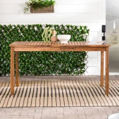 Acacia Wood Patio Simple Rectangle Dining Table - Saracina Home -Saracina Home GUEST d71448eb 7214 48b4 83a5 08c28939f243