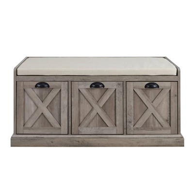 Farmhouse 40" 3 Drawer Storage Bench with Cushion - Saracina Home Farmhouse 40" 3 Drawer Storage Bench With Cushion - Saracina Home -Saracina Home GUEST d877b1f1 1aa1 40b0 b256 4d0b8779582b