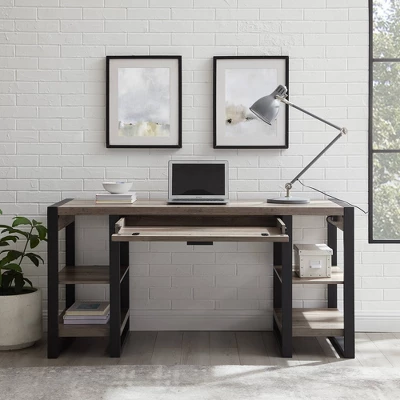 60" Industrial Transitional Tech Desk with USB - Saracina Home 60" Industrial Transitional Tech Desk With USB - Saracina Home -Saracina Home GUEST dd350e77 1461 48fb a567 a9f26aa2ef21