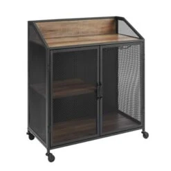Urban Industrial Metal Mesh Bar Cart With Wheels - Saracina Home -Saracina Home GUEST dd4aab33 4fa7 46d9 8da8 70a2ef5a06d8