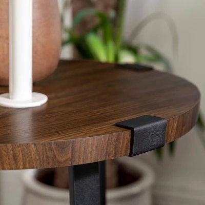 Set of 2 Wrightson Urban Industrial Wrap Leg Round Side Tables Dark Walnut - Saracina Home Set Of 2 Wrightson Urban Industrial Wrap Leg Round Side Tables Dark Walnut - Saracina Home -Saracina Home GUEST e0576996 1f96 4164 8fa8 bbf883526c7b