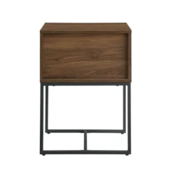 Visconti Boho Slat Pull Down Door Side Table Dark Walnut - Saracina Home -Saracina Home GUEST e1729eeb 7a65 4636 908a cabd379b7535