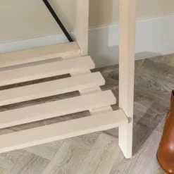 68" Solid Wood X Back Angled Hall Tree White Wash - Saracina Home -Saracina Home GUEST e2ae4dbe a162 490a ba4c 92c18c571466