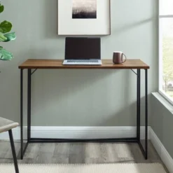 Maxwell Modern Glam Simple Y Leg Writing Desk Dark Walnut - Saracina Home 2 Maxwell Modern Glam Simple Y Leg Writing Desk Dark Walnut - Saracina Home -Saracina Home GUEST e4078a2a 580f 4edc b2cf 2b1fd9a3b3ad