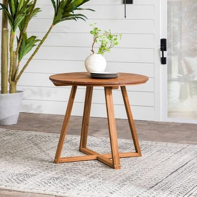 Saracina Home 36" Modern Acacia Slatted Round Outdoor Dining Table Saracina Home 36" Modern Acacia Slatted Round Outdoor Dining Table -Saracina Home GUEST e45d0f97 60ec 4858 84d1 c0fbb6a1428f