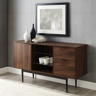 Timothy Modern Lifted Triple Storage Sideboard Dark Walnut - Saracina Home Timothy Modern Lifted Triple Storage Sideboard Dark Walnut - Saracina Home -Saracina Home GUEST e4e0c502 8dfa 4daf bdd7 3726f1f0be20