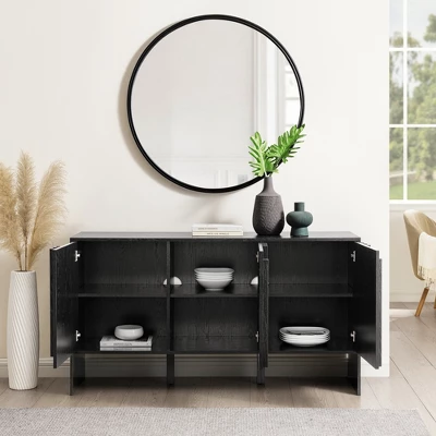Modern Staggered Vertical Accent 3 Door Sideboard - Saracina Home Modern Staggered Vertical Accent 3 Door Sideboard - Saracina Home -Saracina Home GUEST e7187c1a 9ce1 41e7 afaa f88ba84facf9