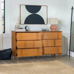 Modern Vertical Accent Solid Wood 6 Drawer Double Dresser - Saracina Home -Saracina Home GUEST e753dc22 de34 49bc ae94 f6904a57d6b7