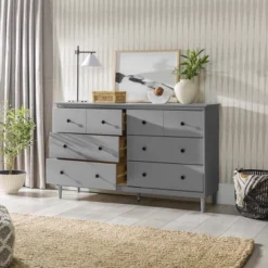 Stiva Classic Mid-Century Modern Horizontal 6 Drawer Dresser - Saracina Home -Saracina Home GUEST e847531c 2c4a 4097 aef2 3432f53dd370