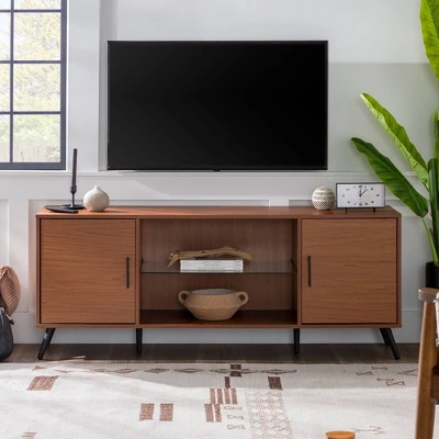 2 Door Mid-Century Modern Wood Storage TV Stand for TVs up to 65" - Saracina Home 2 Door Mid-Century Modern Wood Storage TV Stand For TVs Up To 65" - Saracina Home -Saracina Home GUEST e87ef0ee c10e 4106 930a 1a5aabd9a0c0