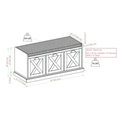 Farmhouse 40" 3 Drawer Storage Bench With Cushion - Saracina Home 7 Farmhouse 40" 3 Drawer Storage Bench With Cushion - Saracina Home -Saracina Home GUEST e9839c4d 91d9 42d6 8687 e6e846845d9d